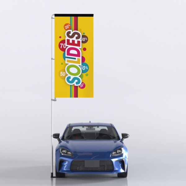 Oriflammes avec mât de parking Soldes