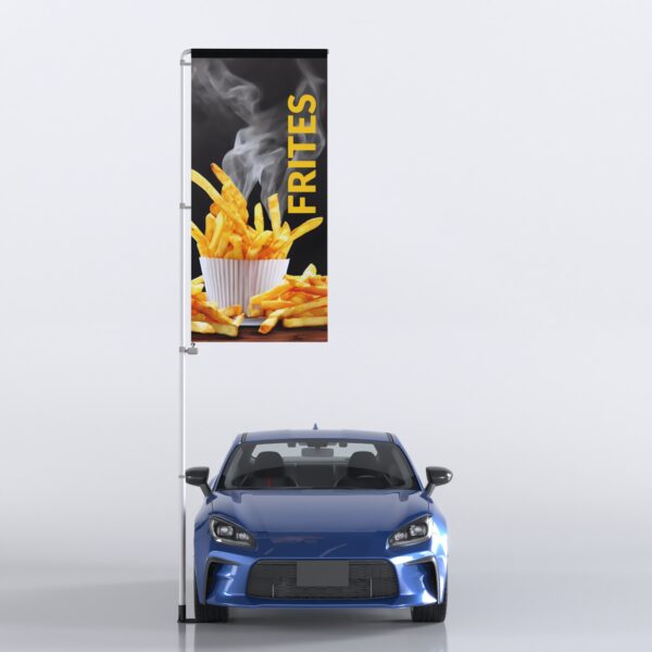 Oriflammes avec mât de parking Frites