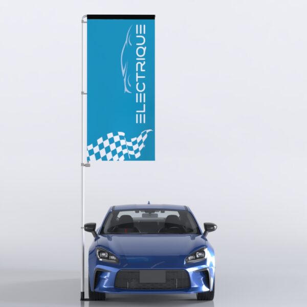 Oriflammes avec mât de parking Electrique