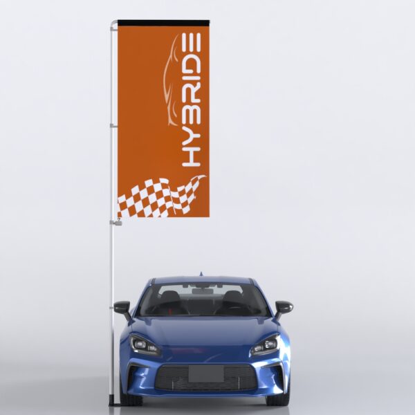 Oriflammes avec mât de parking Hybride