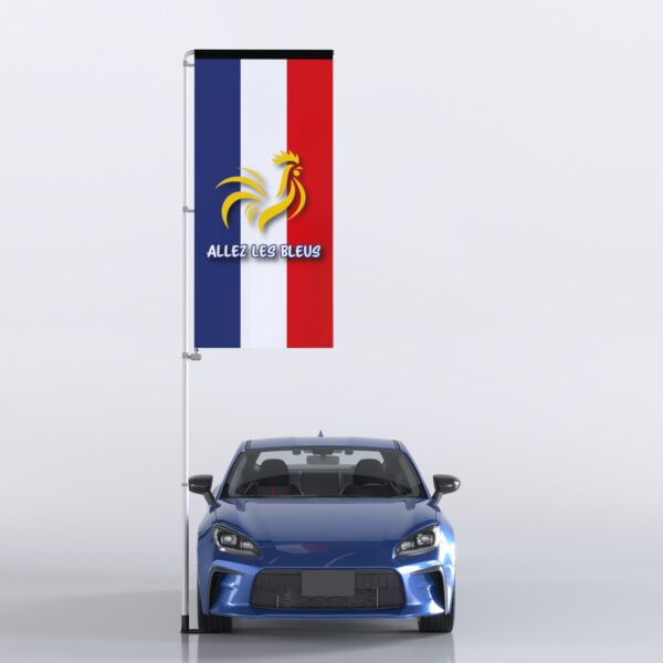 Oriflammes avec mât de parking Allez les bleus