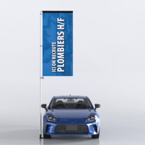 Oriflammes avec mât de parking Plombiers - Borney