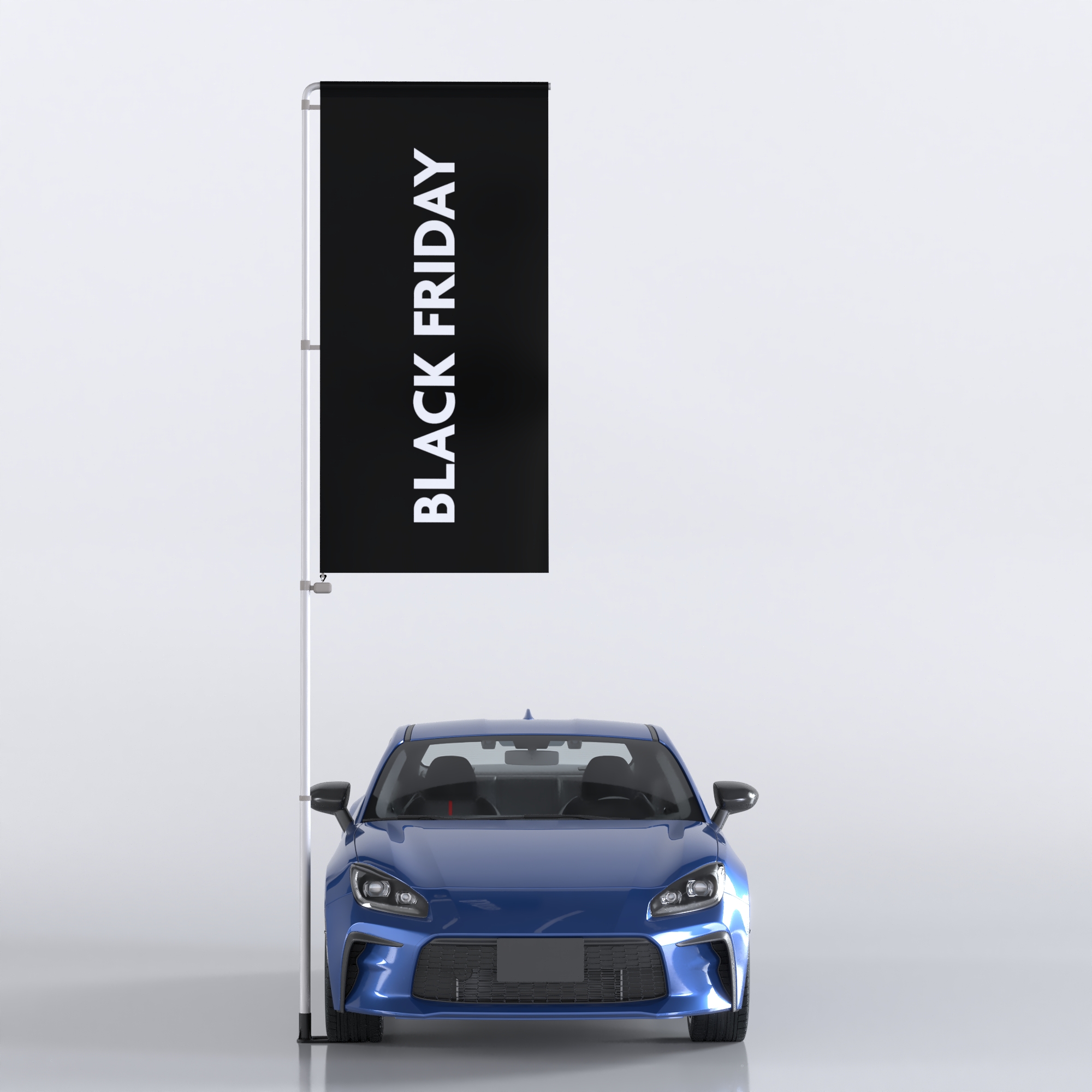 Oriflammes avec mât de parking Black Friday